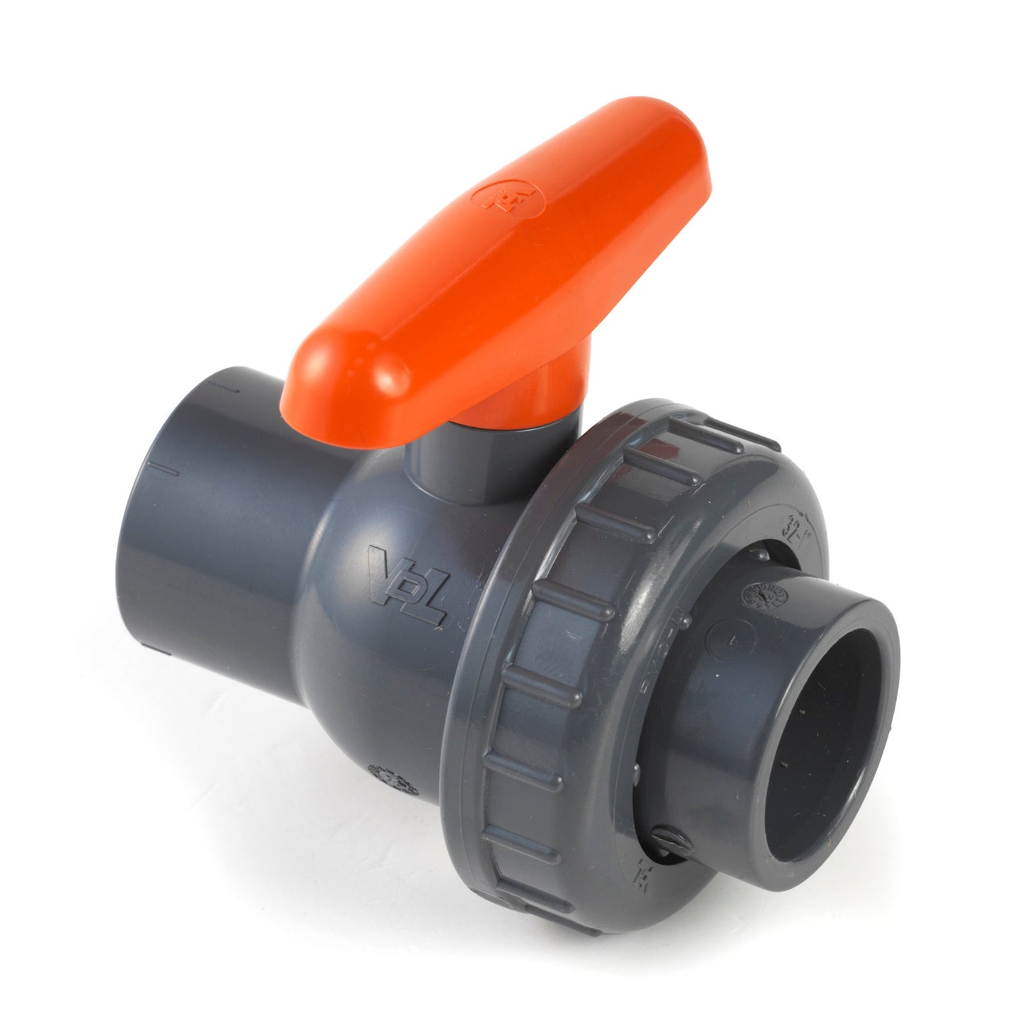 VDL ball valve, PVC, 2x internal glue / 1x union nut, 16 bar, 32 mm, EPDM