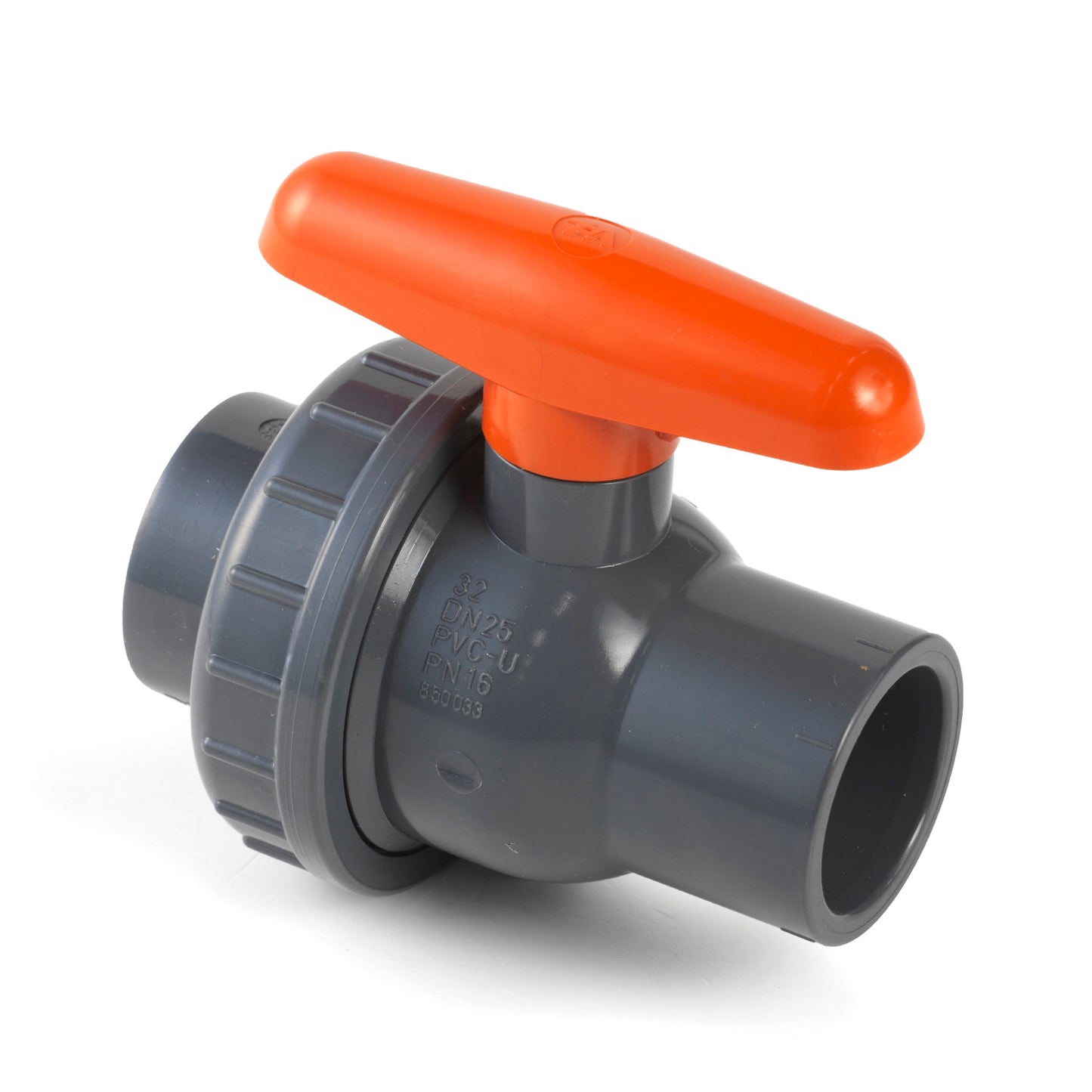 VDL ball valve, PVC, 2x internal glue / 1x union nut, 16 bar, 25 mm, EPDM