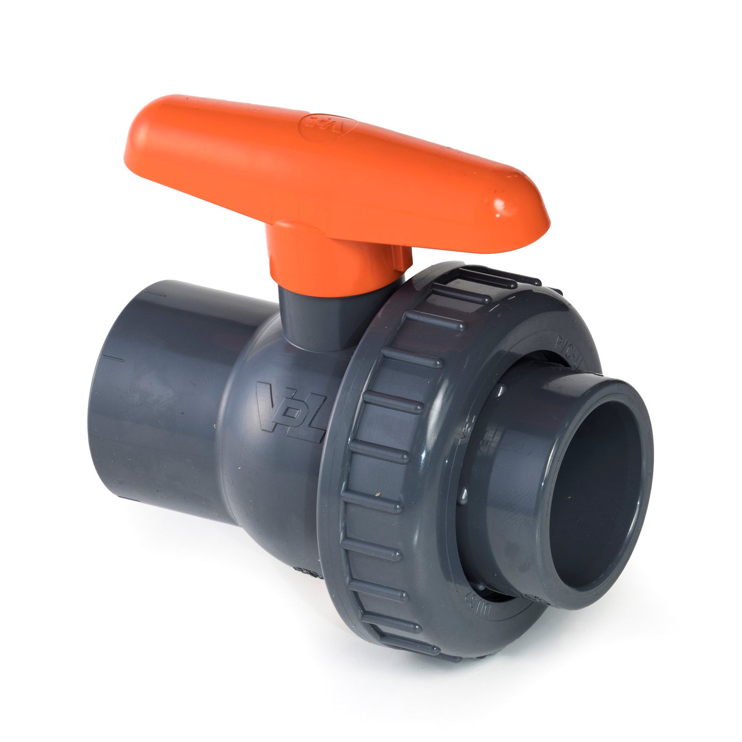 VDL ball valve, PVC, 2x internal glue / 1x union nut, 16 bar, 50 mm, EPDM