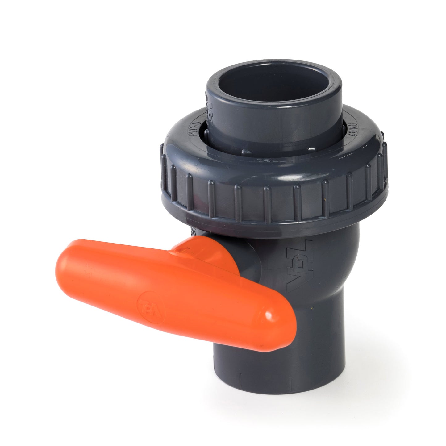 VDL ball valve, PVC, 2x internal glue / 1x union nut, 16 bar, 50 mm, EPDM