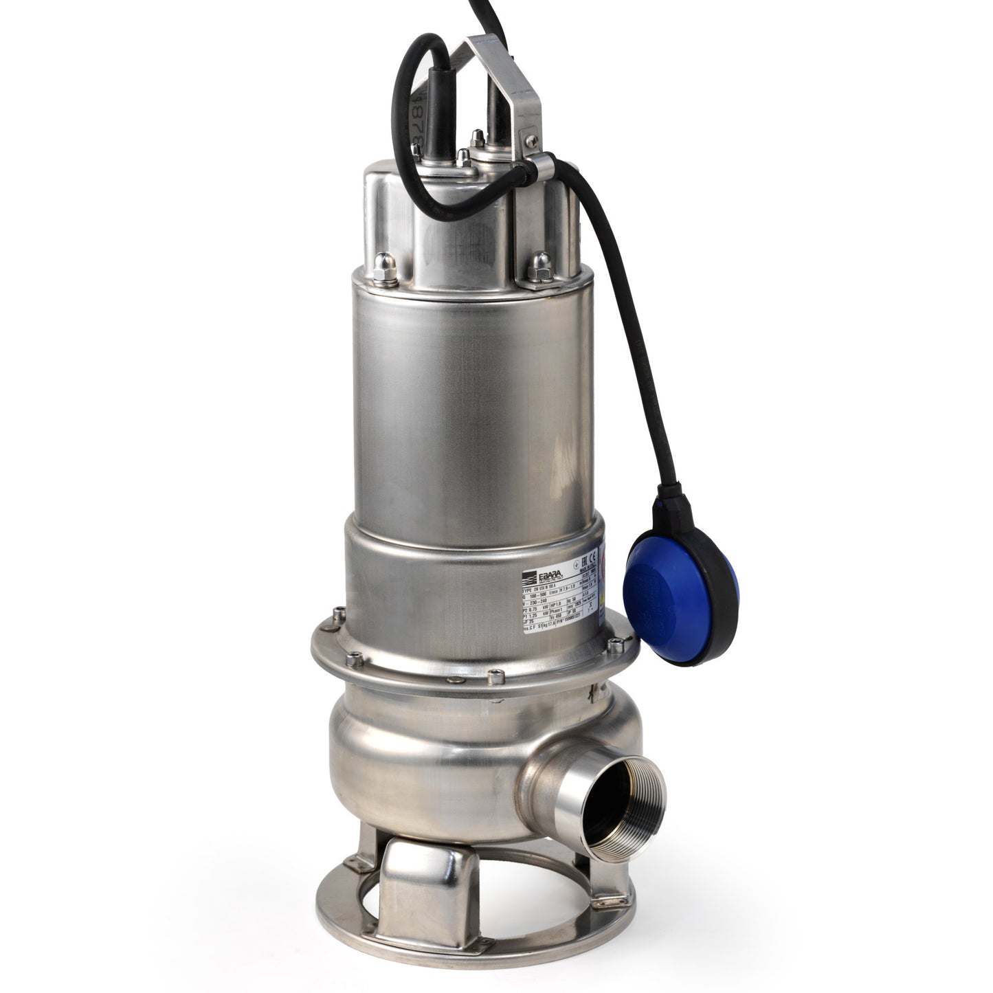 Bomba sumergible Ebara para aguas limpias y residuales, SS, DW Vox 75 MA, 0,55 kW, 230 V, flotador