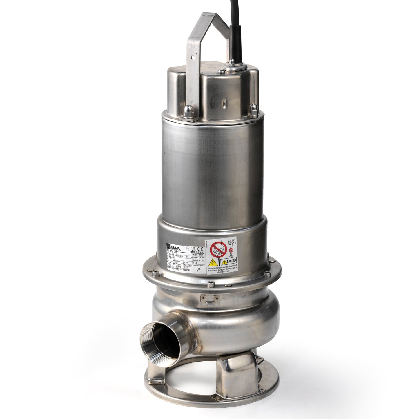 Bomba sumergible Ebara para aguas limpias y residuales, SS, DW Vox 75 M, 0,55 kW, 230 V