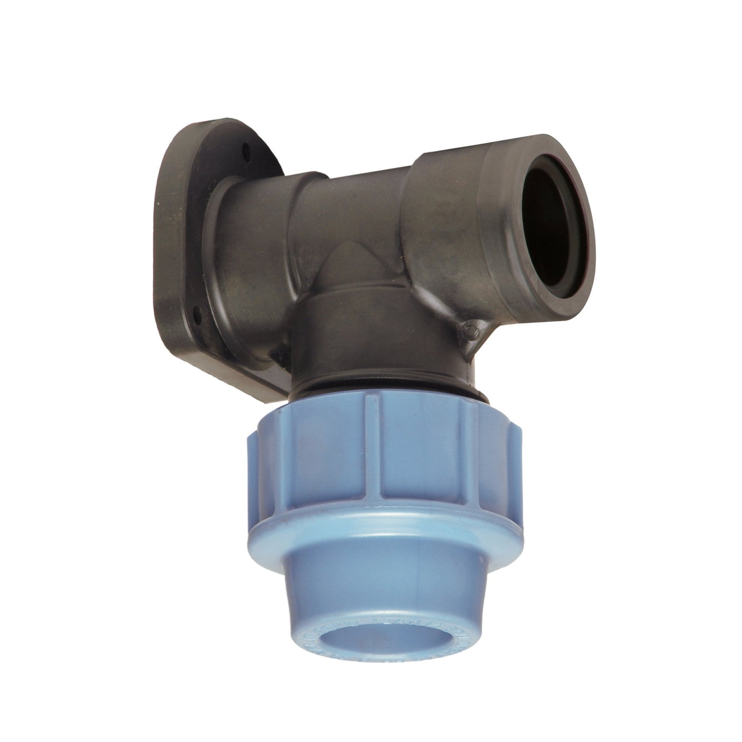 Unidelta wall plate elbow, PP, clamp x female thread, 16 bar, 25 mm x ¾"
