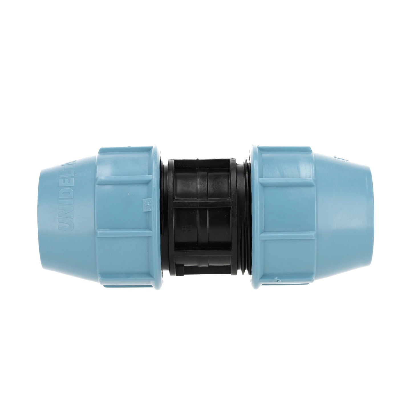 Unidelta Deltone coupling, PP, 2x clamp, Kiwa, 16 bar, 63 mm