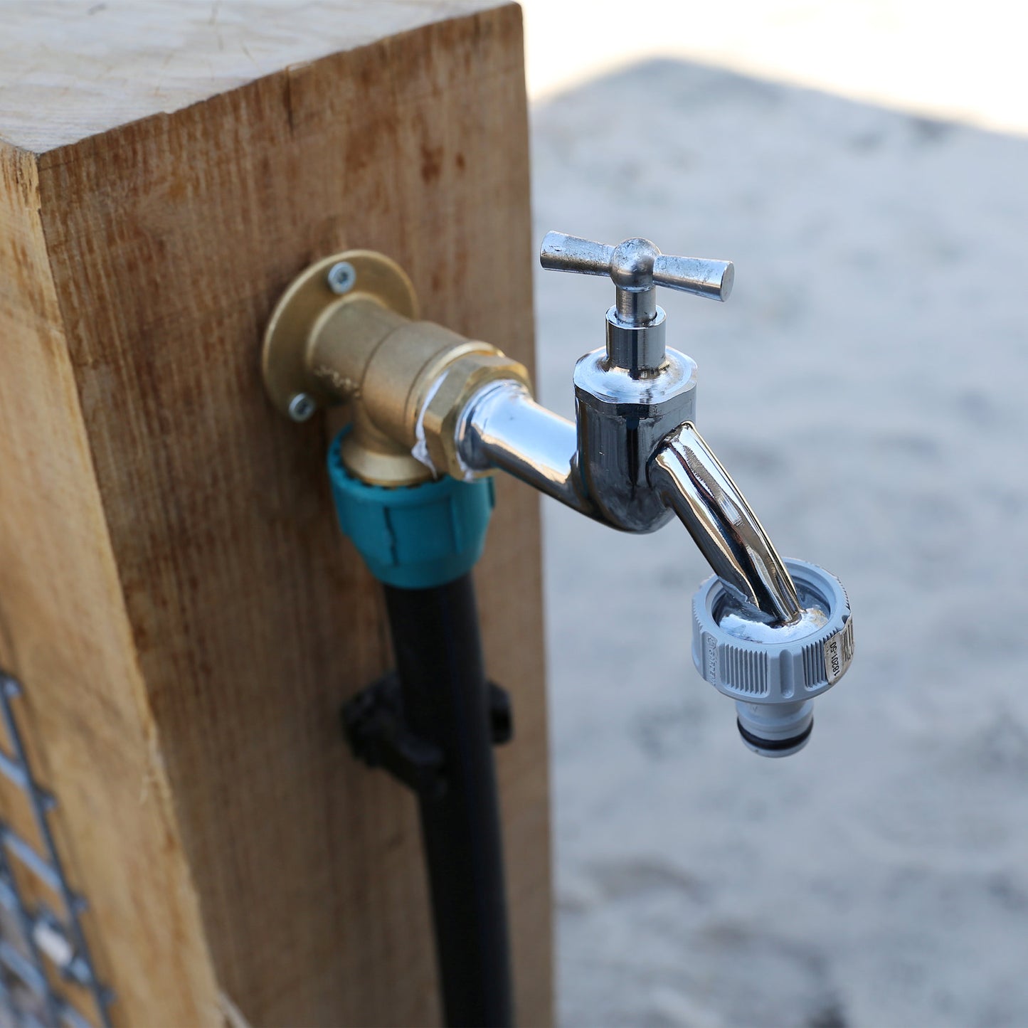 Bonfix bib cock, chrome-plated brass, with hose coupling, ¾"