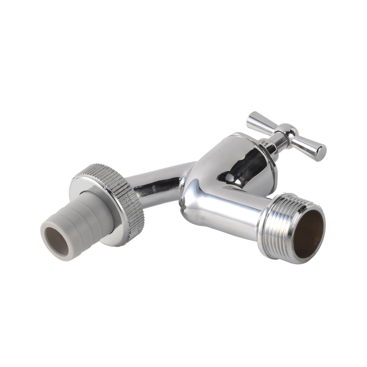 Bonfix bib cock, chrome-plated brass, with hose coupling, ¾"