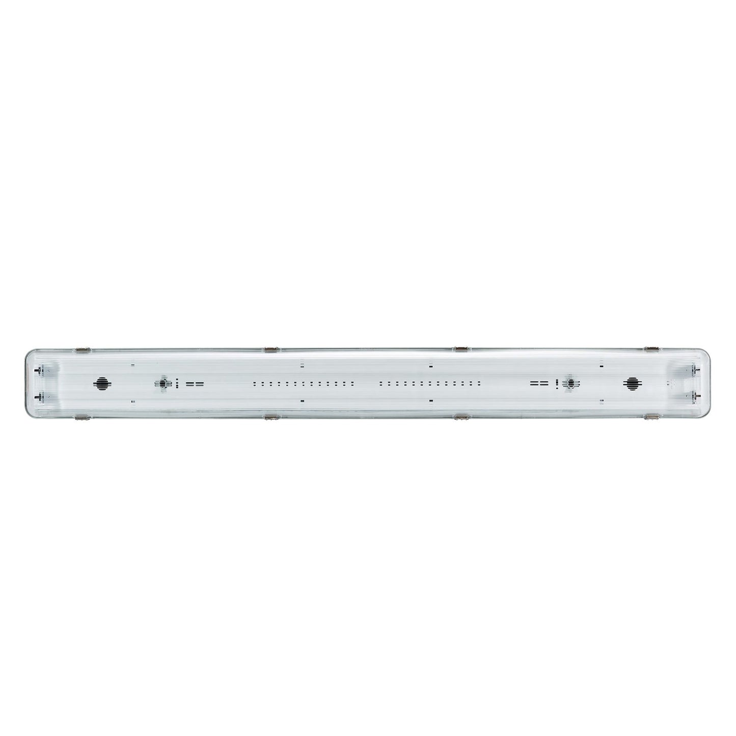 Adurolight® LED fluor. lumin. excl. tubes, dbl, spl.prf., incl. PC cap and stnls stl clip, 2x1.5 m