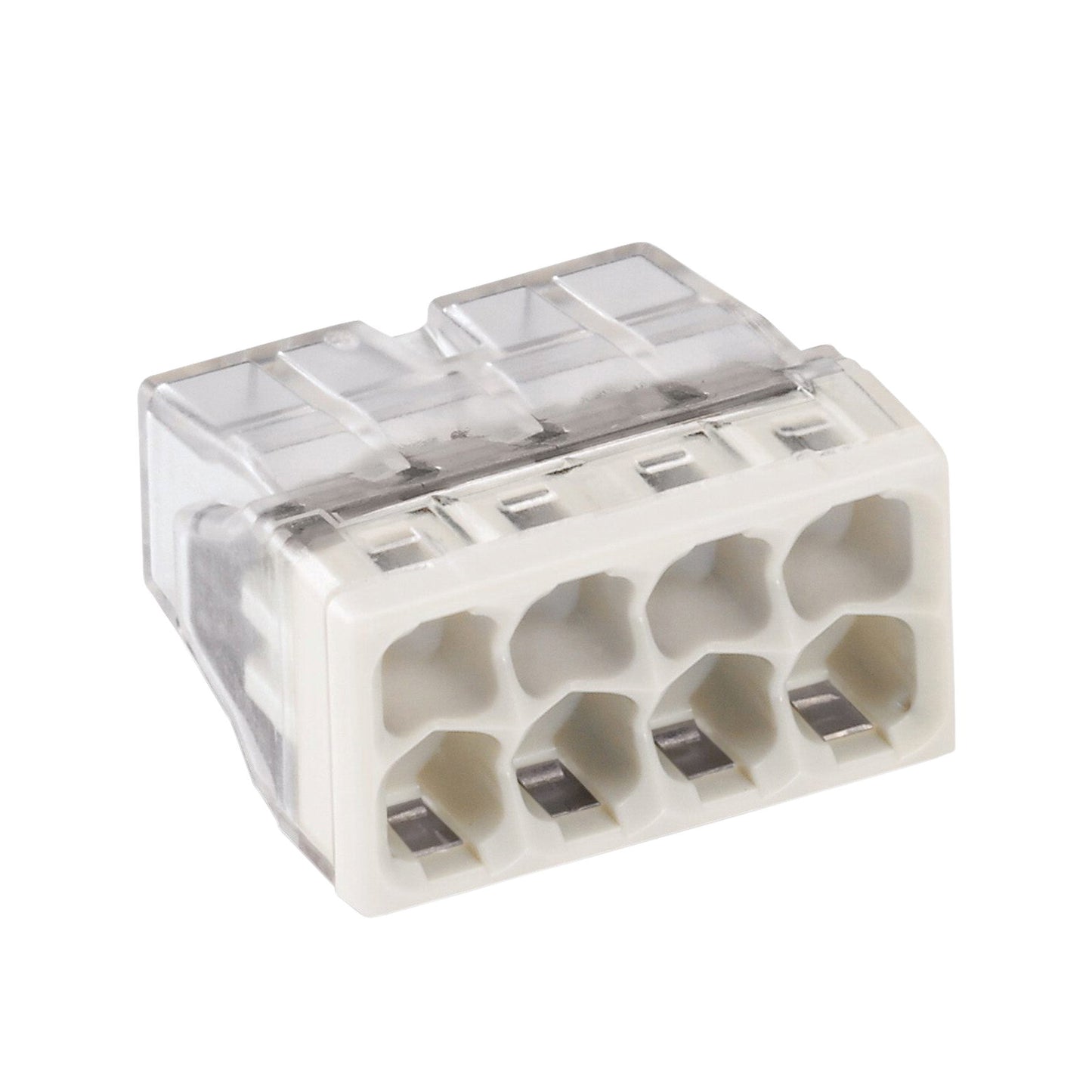 Wago push-in wire connector, compact, transparent/light grey, type 2273-208, 8x 0.5-2.5 mm², 50 pcs