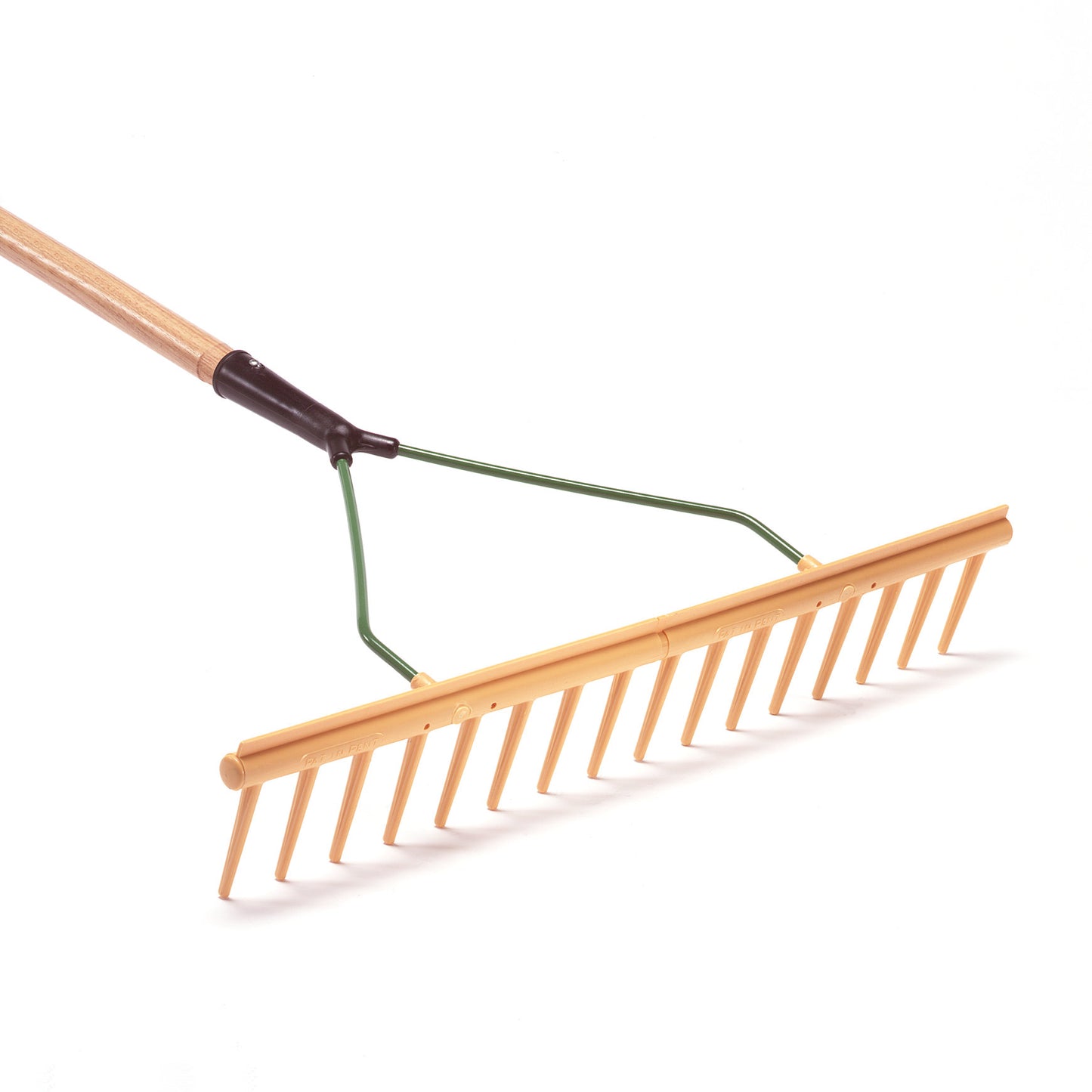 Rastrillo de polietileno Talen Tools, recto, con filo, 16 dientes, mango de 160 cm