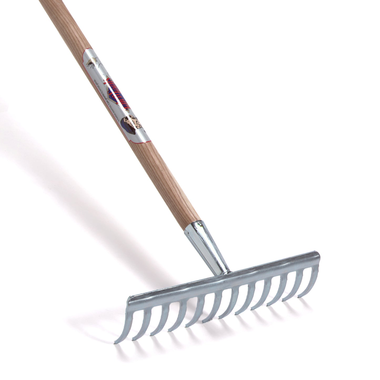 Rastrillo de jardín Talen Tools, acero galvanizado, 12 dientes, longitud del mango 160 cm