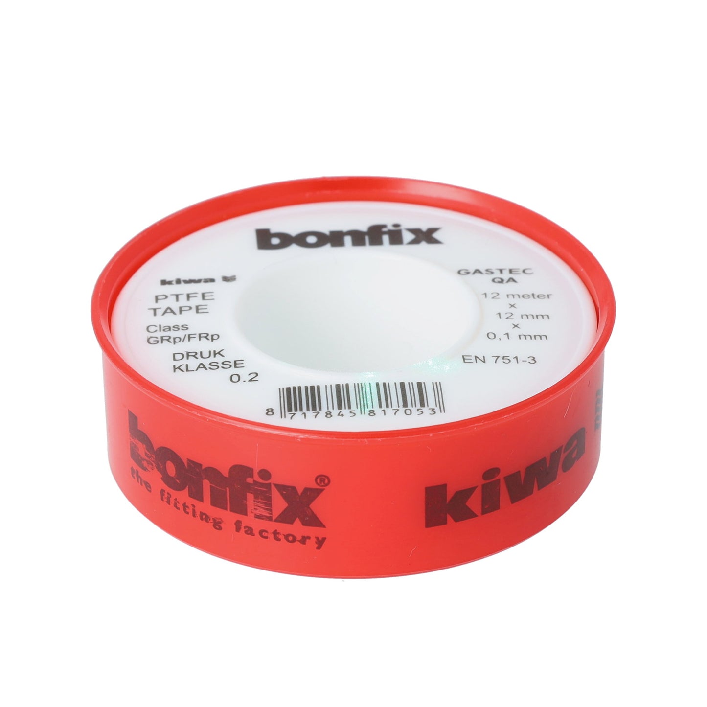 Cinta de teflón, Gastec QA, ancho = 12 mm, profundidad = 0,1 mm, largo = 12 m, por rollo