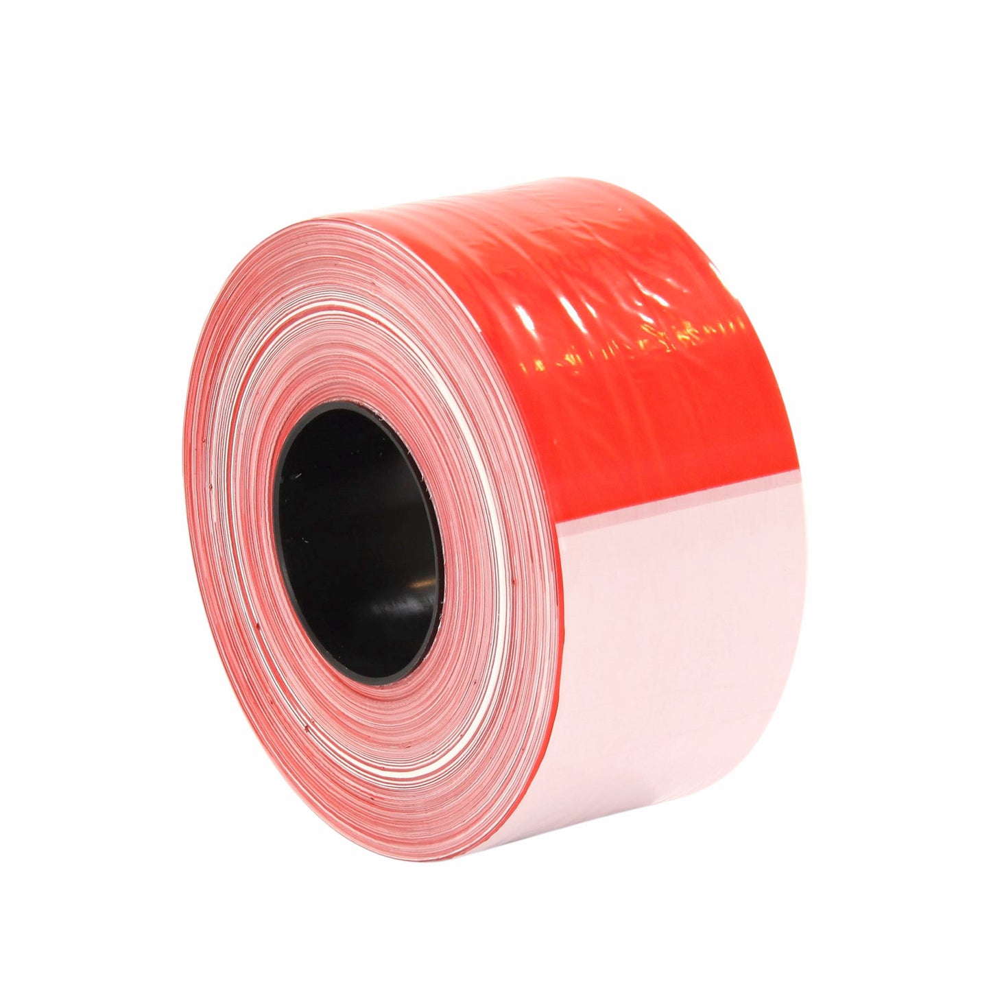Warning tape, polyethylene, red-white, 500 m roll