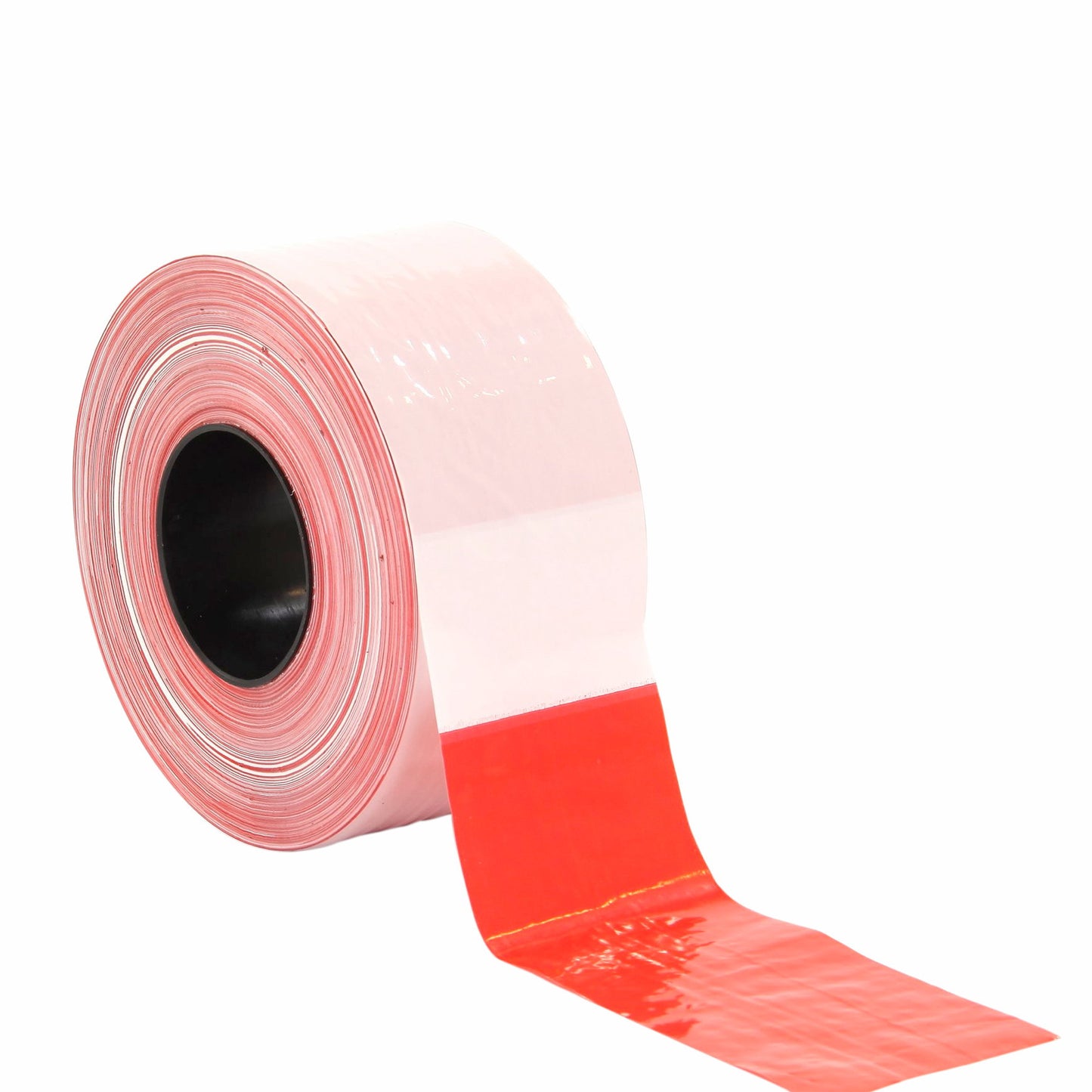 Warning tape, polyethylene, red-white, 500 m roll