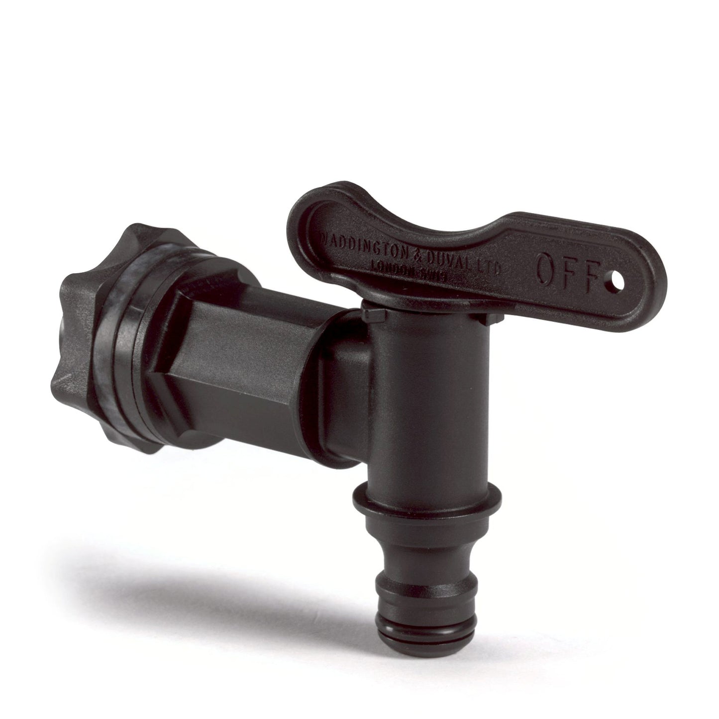 Grifo para bidón de lluvia PE, negro, ¾"