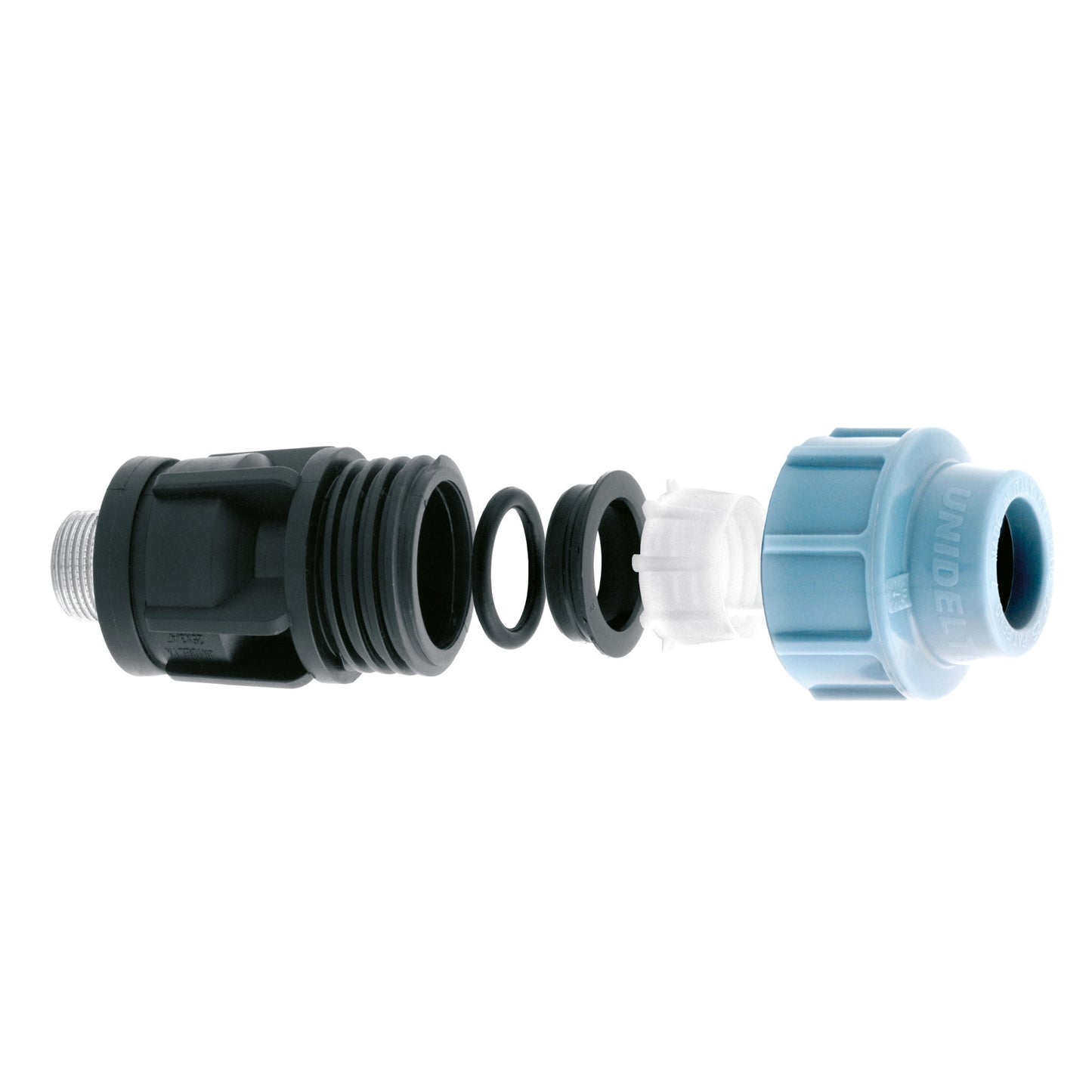 Unidelta coupling, PP, 2x clamp, Kiwa, 16 bar, 20 mm
