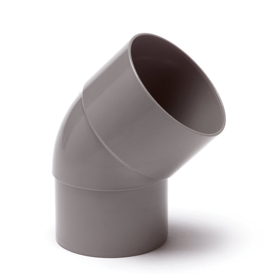 Codo de bajante Dyka de 45°, PVC, cola interior x espiga cónica, gris, 70 mm