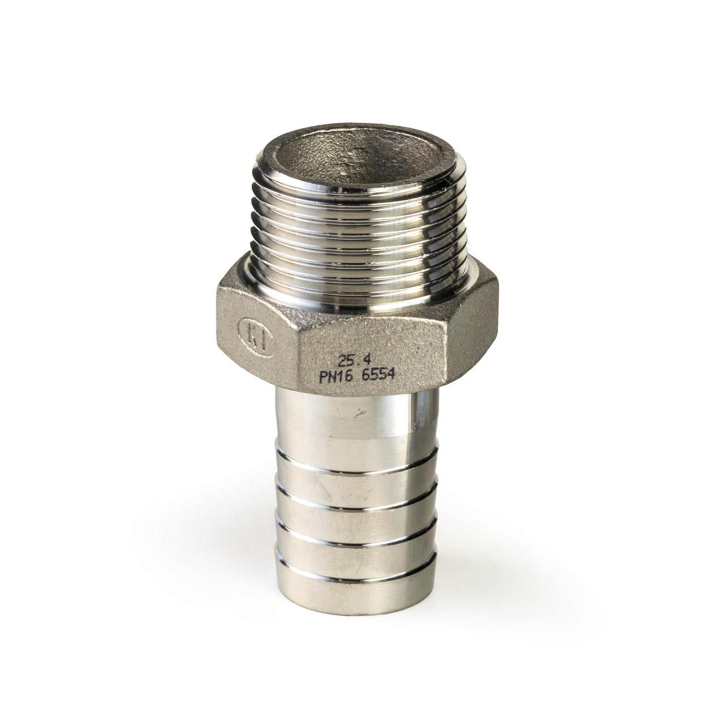 Hose barb, stainless steel, "lost wax", 1x male thread, BSP ¼" x 10.0 mm