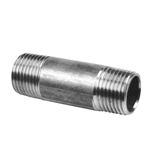 Barrel nipple, stainless steel, 2x male thread, 1" x 200 mm