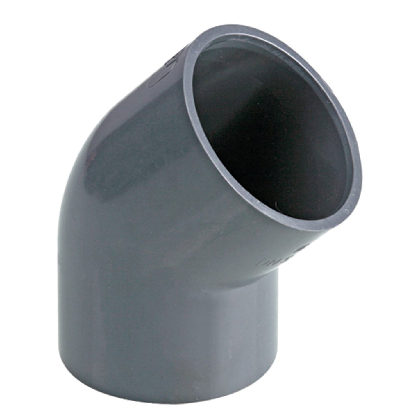 Pimtas elbow 45°, PVC, 2x internal glue, 16 bar, 63 mm