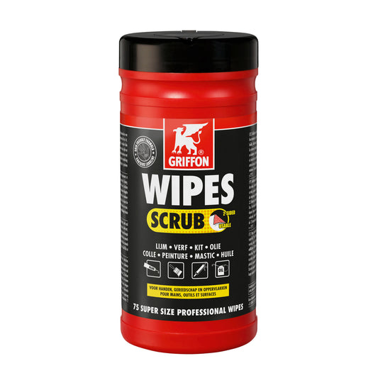 Griffon cleaning wipes with scrub, dispenser 75 wipes