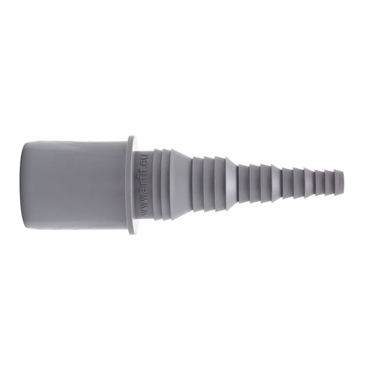Airfit hose barb, PP, straight, grey, 32 x 25 - 8 mm hose barb