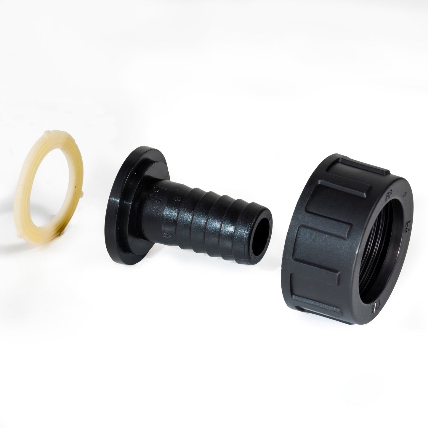 BD hose barb, PP, EPDM, union nut x hose barb, 1½" x 38 mm