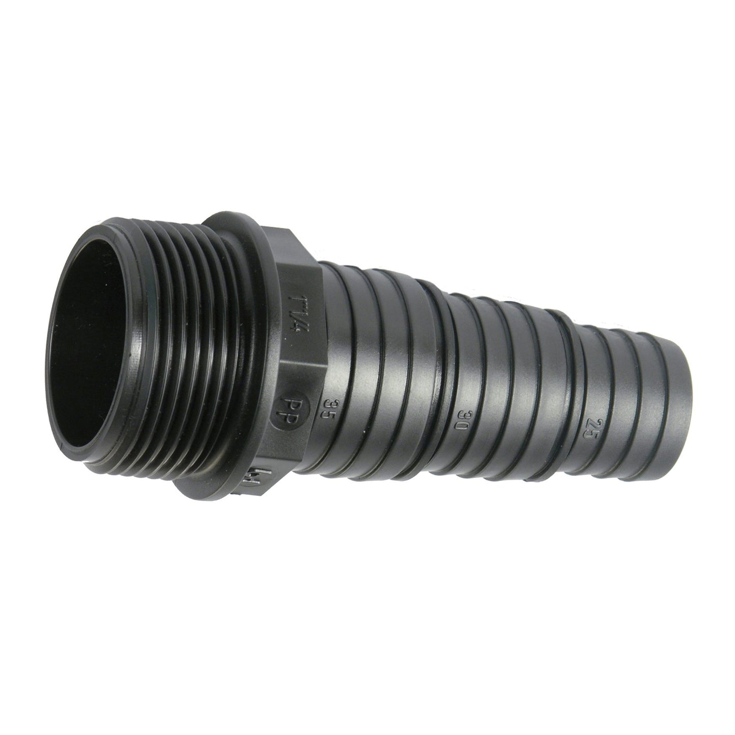 BD hose barb, PP, male thread x hose barb, 1" x 32 x 25 x 19 mm