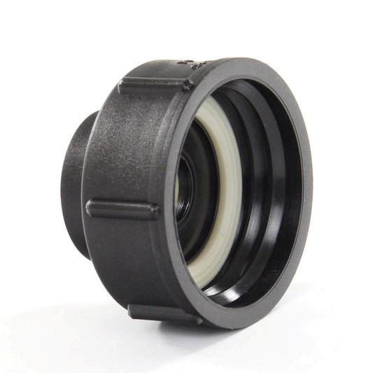BD IBC adapter, PP, EPDM, type FF, black, 2x female thread, S60 - 6 x 1"