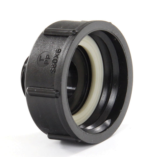 BD IBC adapter, PP, EPDM, type FM, black, female thread x male thread, S60 - 6 x 1"