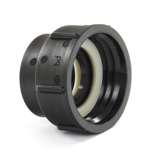 BD IBC adapter, PP, EPDM, type FF, black, 2x female thread, S60 - 6 x 1½"