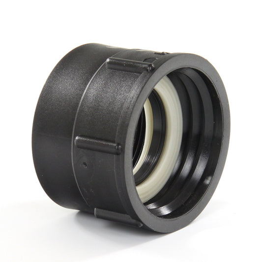 BD IBC adapter, PP, EPDM, type FF, black, 2x female thread, S60 - 6 x 2"