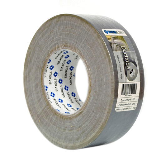 Stokvis PE-coated textile duct tape premium, type 341700 GY, w = 75 mm, l = 50 m, grey, per roll