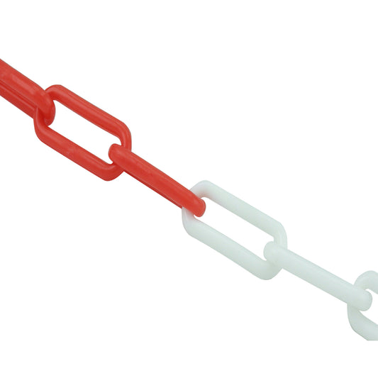 Starx chain, plastic, red/white, 40 x 22 x 6 mm, l = maximum 30 m