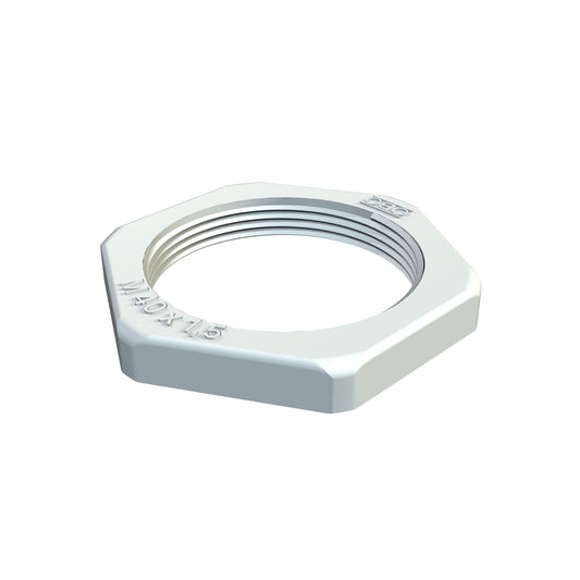 OBO union nut, polystyrene, light grey, M16