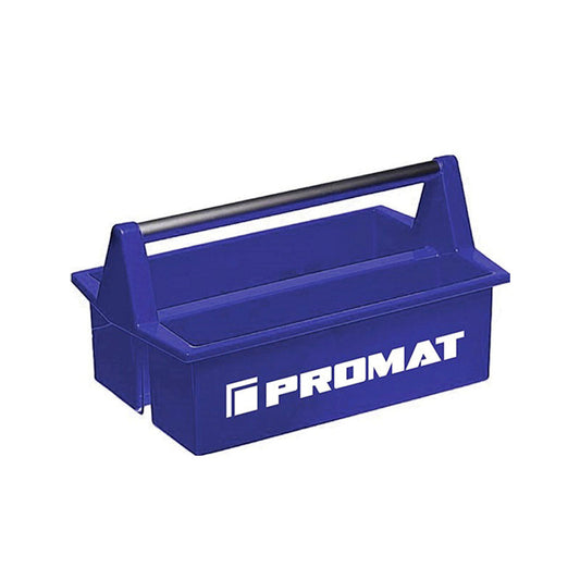 Promat tool box, with carrying handle, plastic, blue, 2 compartments, 120 x 420 x 250 mm