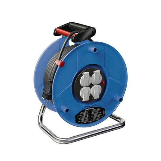 Brennenstuhl cable reel, type Garant, 4 safety toilets, H05VV-F, 3x 1.5 mm², l = 25 m