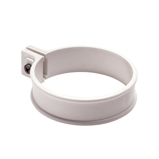 Dyka rainwater downpipe bracket, PVC, model B, white, 80 mm