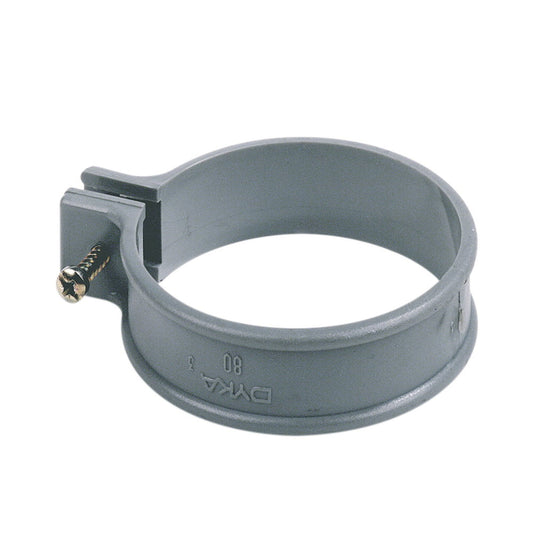 Dyka rainwater downpipe bracket, PVC, model B, grey, 70 mm
