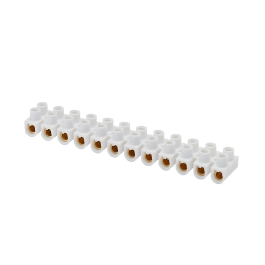 ‌Cable connector strip, PP, white, 12 clamps, 1 - 2,5 mm²