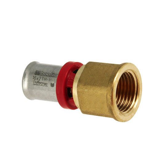 Adaptador hembra Bonfix Alu-press, prensa x rosca hembra, Kiwa, 20 mm x ¾"