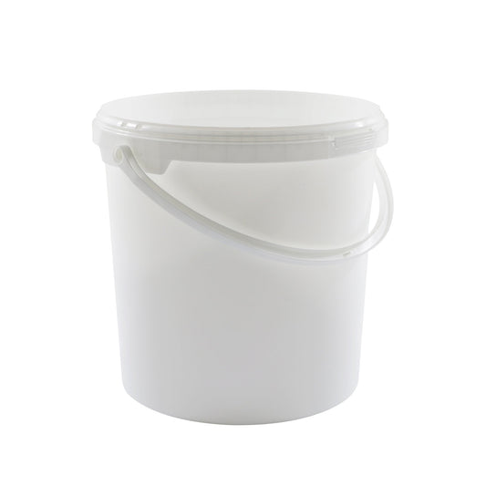 Cylindrical bucket, excluding lid, with plastic handle, JET 107, PP, white, 10 litre
