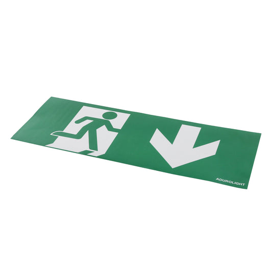 Adurolight® emergency exit pictogram sticker, PVC, downwards arrow