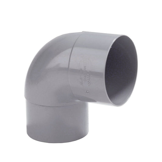 Codo de bajante Dyka de 87,5°, PVC, cola interior x espiga cónica, gris, 80 mm