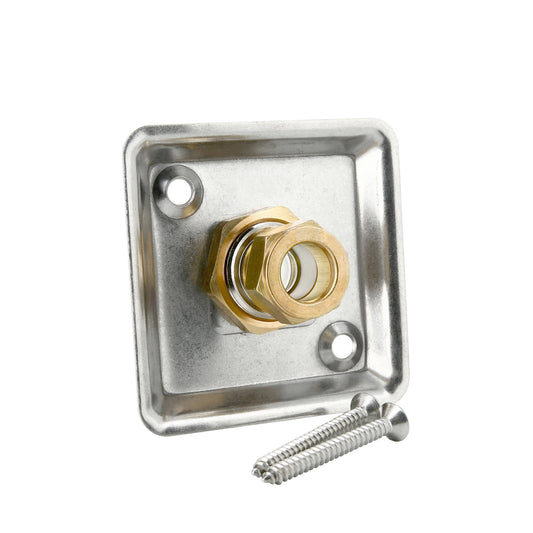 Bonfix facade panel, brass, female thread x compression, including screws, ½" x 15 mm