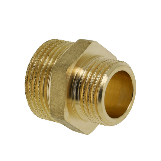 Boquilla reductora doble Bonfix, latón, 2 roscas macho, ¾" x 3/8"