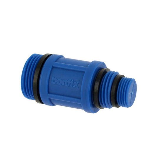 Bonfix universal cover stop, plastic, blue, 3x male thread, 3/8" x ½" x ¾"
