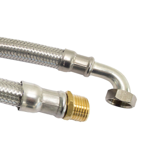 Fixaflex flexible connection hose, EPDM, male x female thread, EN13618, DN25, 1"x1" elbow, 60 cm