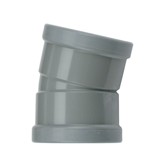 Curva Wavin de 15°, PVC, 2 manguitos, gris, KOMO, SN4, 125 mm