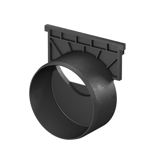 Pieza final ACO con salida, tipo Euroline/Hexaline, PE, 12,5 x 13,5 cm, 110 mm