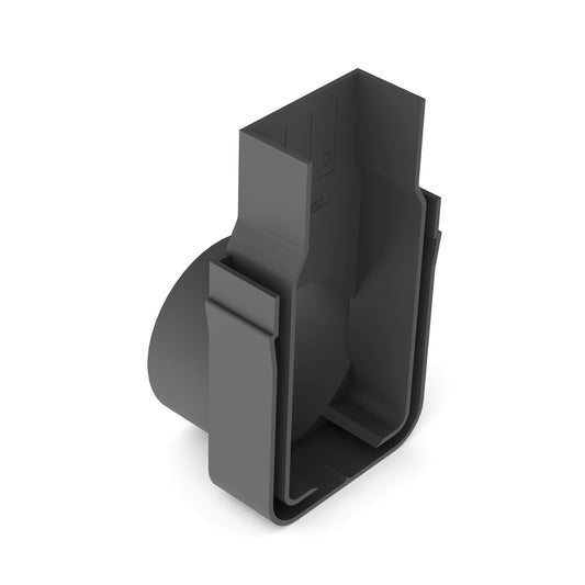 ACO end piece with outlet, type SlimLine, PVC, grey, 6,1 x 10 cm, 50 mm